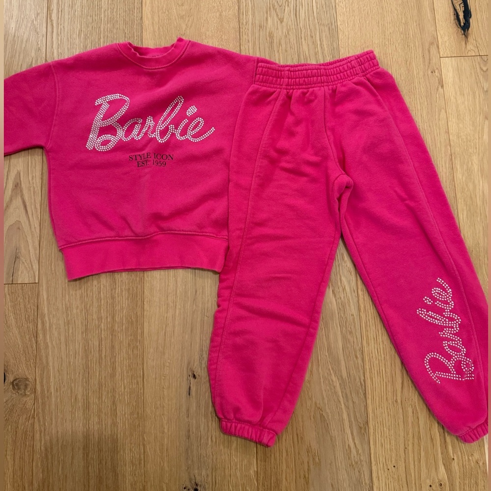 BARBIE X ZARA!!! Adorable matching set in hot pink with rhinestones